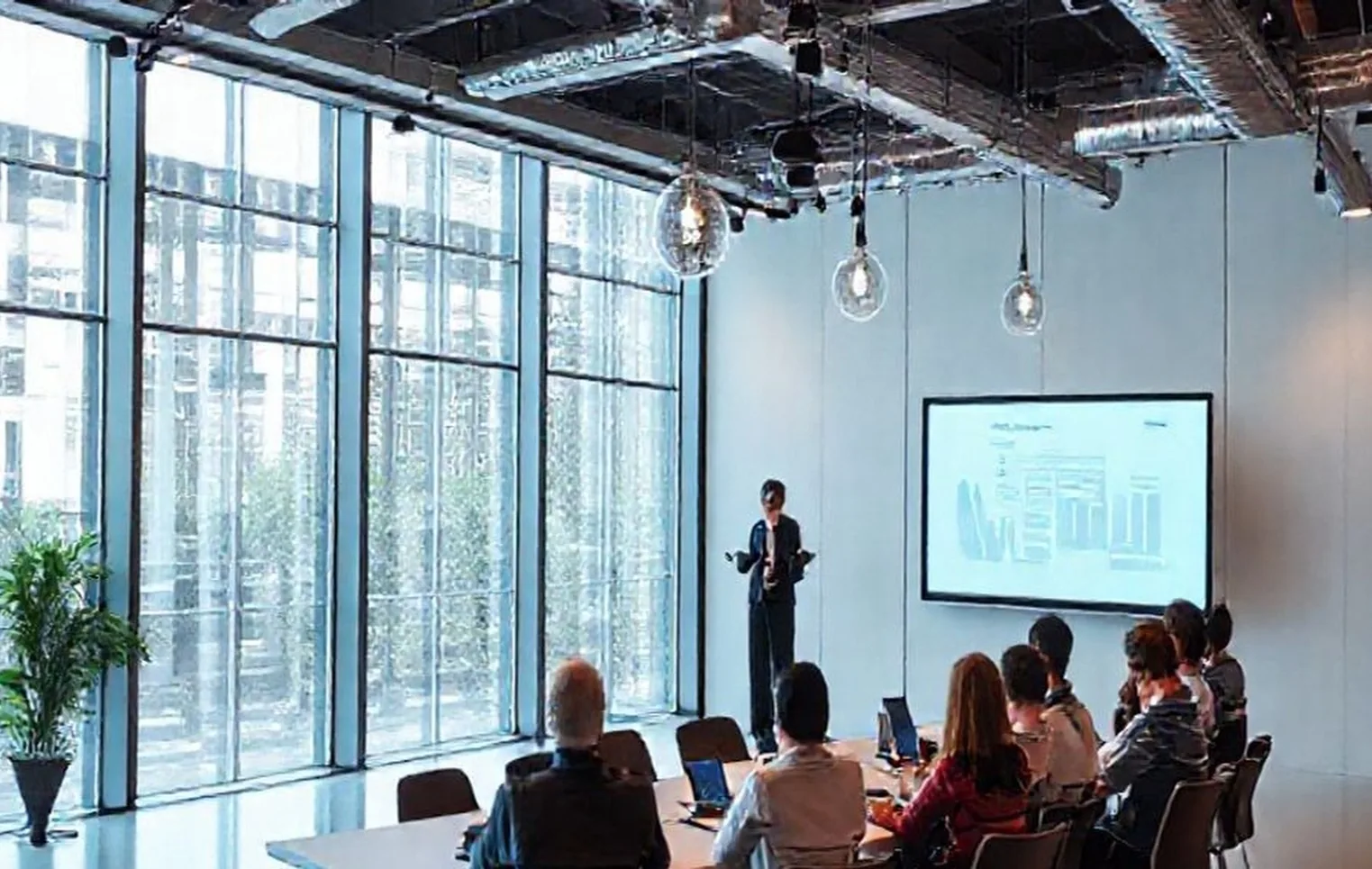 Business innovation workshop in modern setting