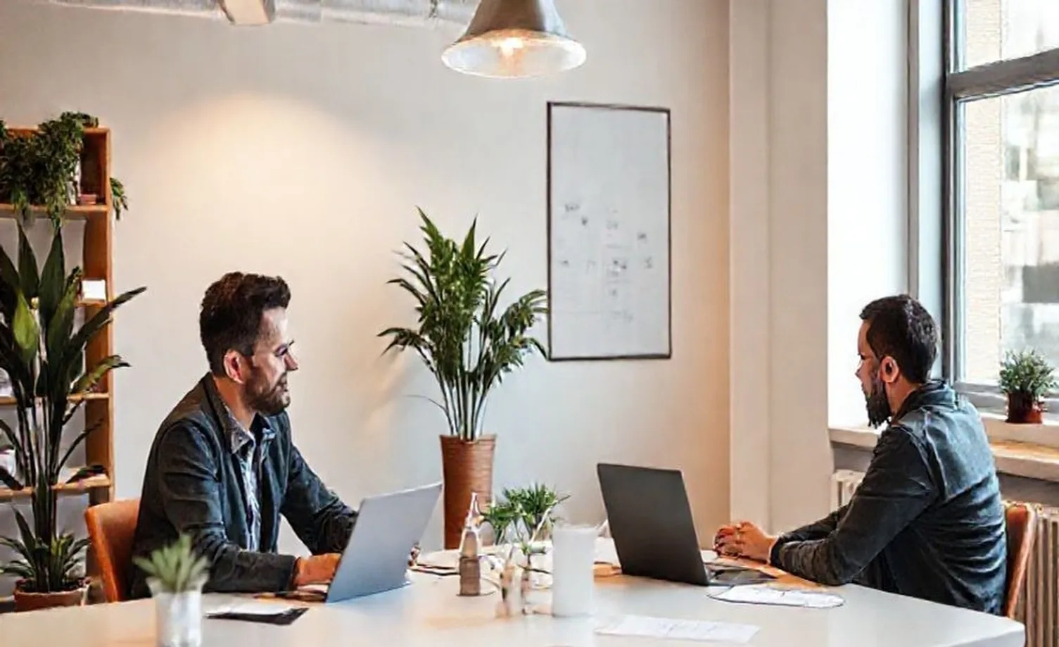 Business mentorship session in workspace