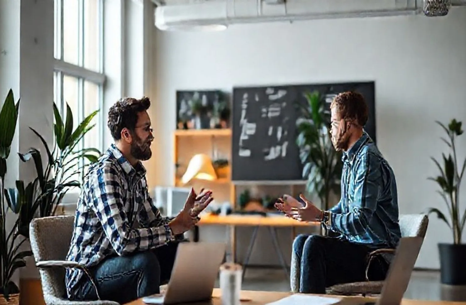 Professional coaching session in bright office